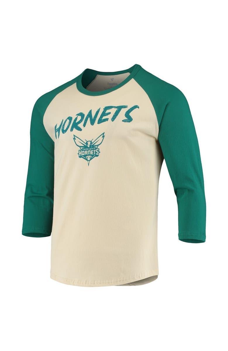 FANATICS Men's Fanatics Branded LaMelo Ball Cream Charlotte Hornets NBA 3/4-Sleeve Raglan T-Shirt, Alternate, color, 