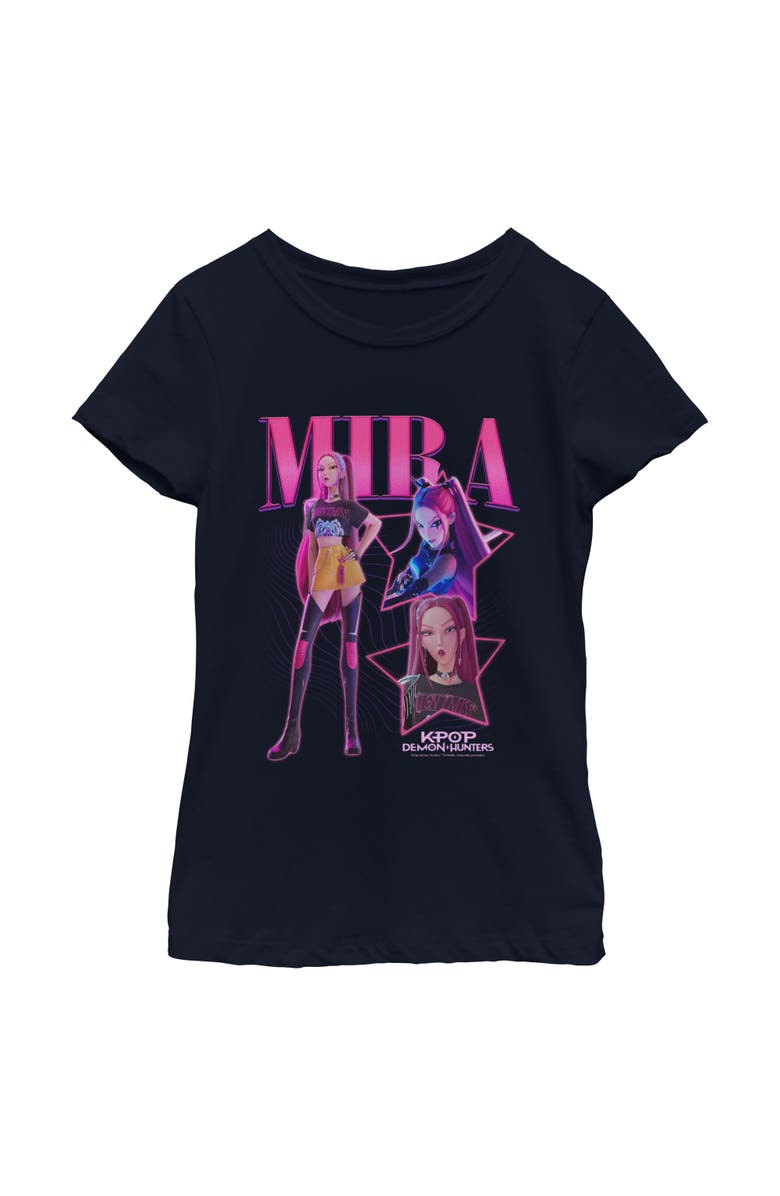 KPop Demon Hunters Girl's KPop Demon Hunters Mira Super Star Logo  Graphic T-Shirt, Main, color, Navy Blue