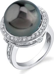 The Pearl Source Tahitian South Sea Pearl & Diamond Bella Ring