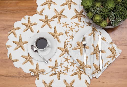 C & F Home C&f Home Sandbridge Stars Placemats Set Of 6 In White