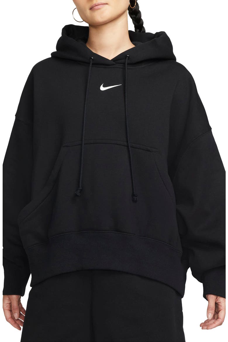 Sportswear Phoenix Fleece Over-Oversized Pullover Hoodie, Main, color, 010 010 BLACK/SAIL