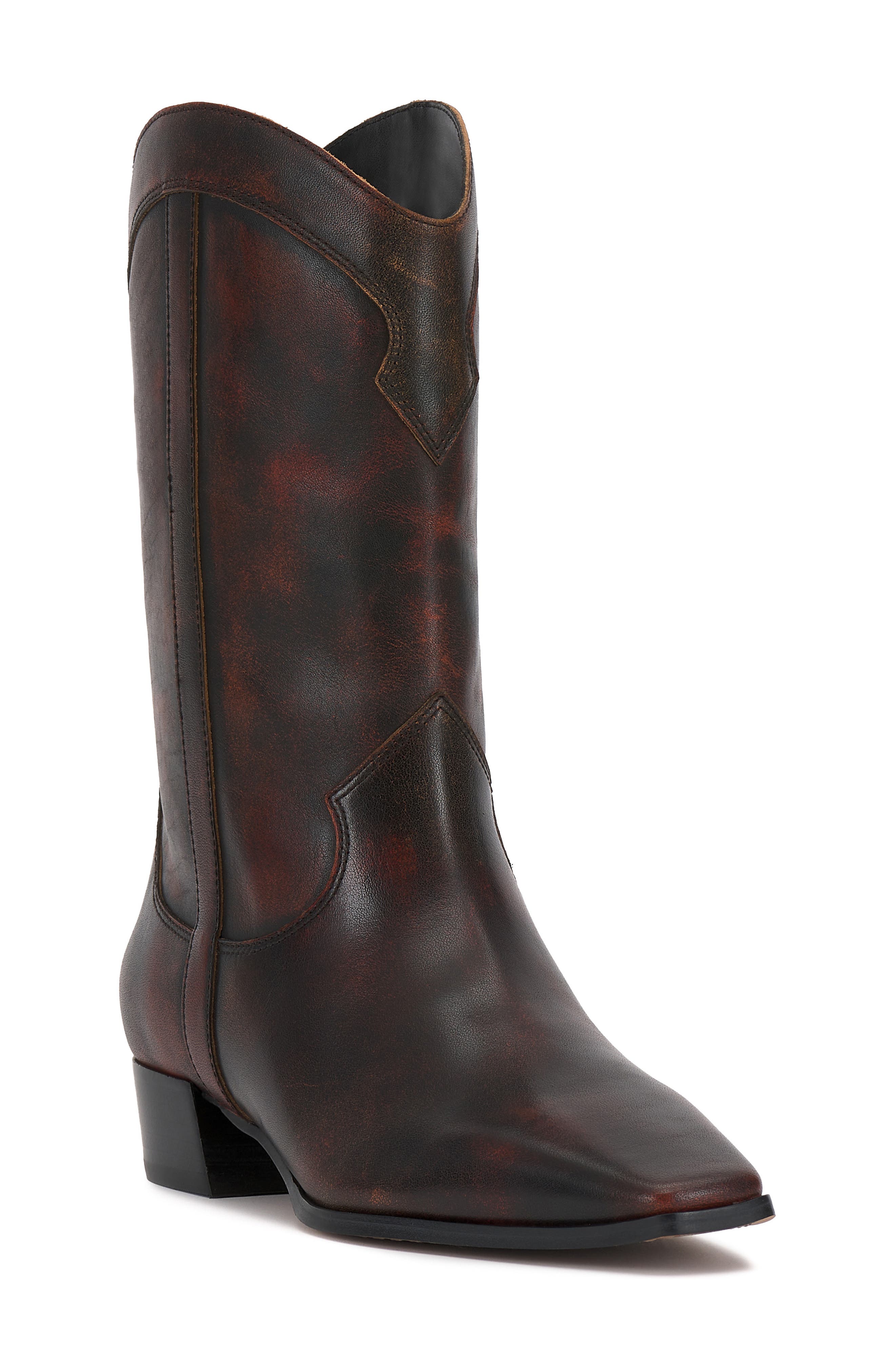 Vince Camuto Prilie Western Boot, Main, color, Dark Caramel