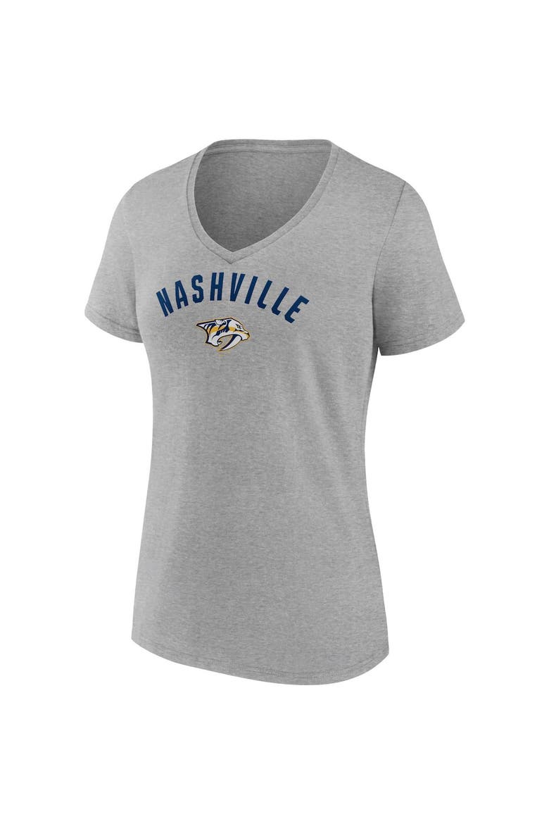 Women's Fanatics Branded Gold/Heathered Gray Nashville Predators 2-Pack V-Neck T-Shirt Set, Alternate, color, Gold