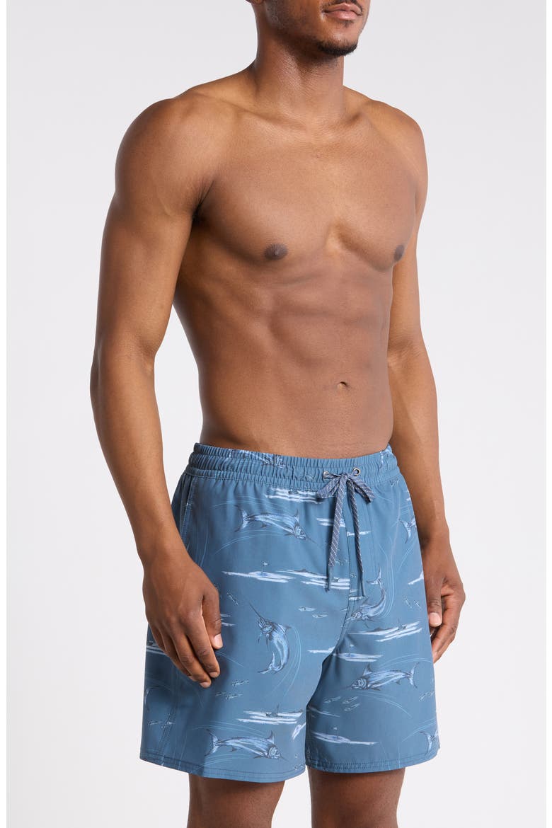 Mix Volley 17" Swim Trunks, Alternate, color, DARK DENIM