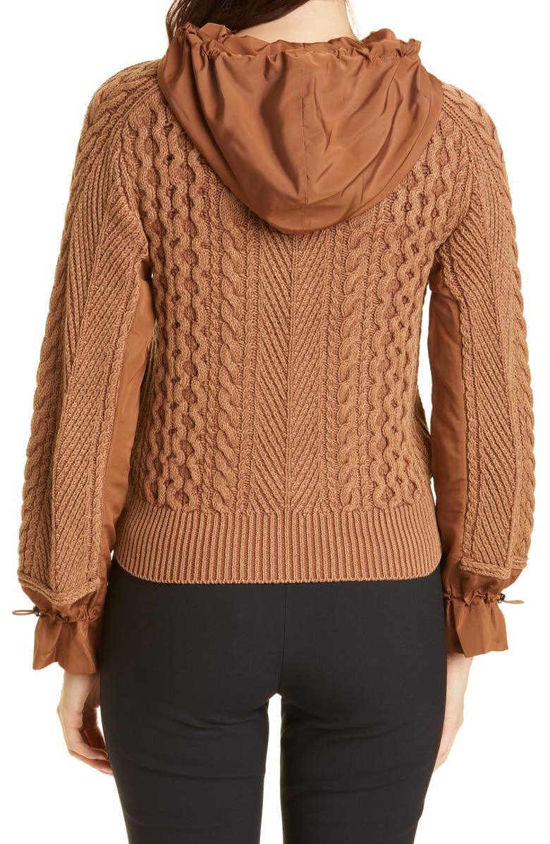 KOBI HALPERIN Lynne Mixed Knit Zip-Up Sweater, Alternate, color, 