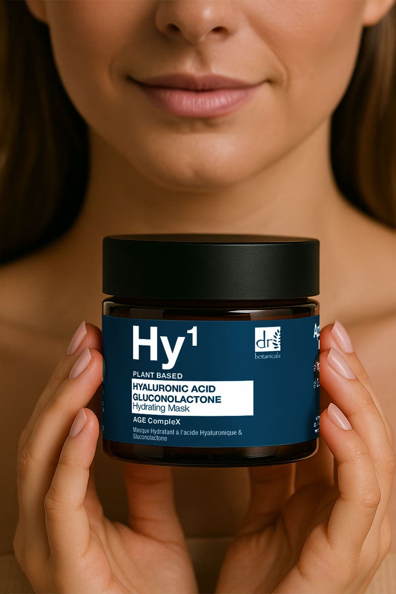 Hyaluronic Acid 1% & Gluconolactone Mask 60ml for Dryness, Fine Lines & Wrinkles, Alternate, color, White