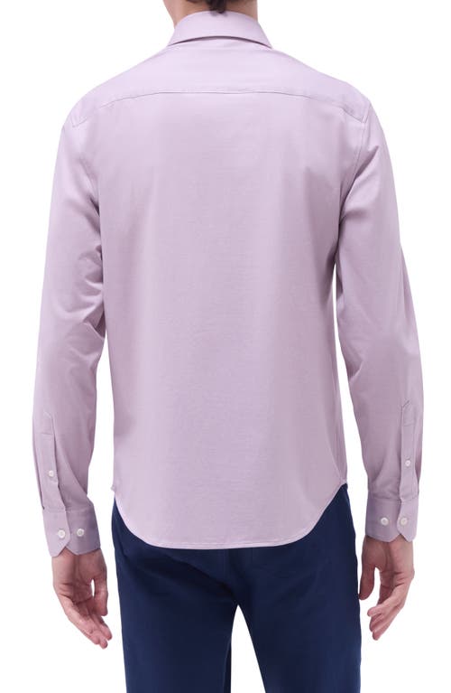 Bugatchi Jimmy Ooohcotton® Herringbone Button-up Shirt In Dusty Pink