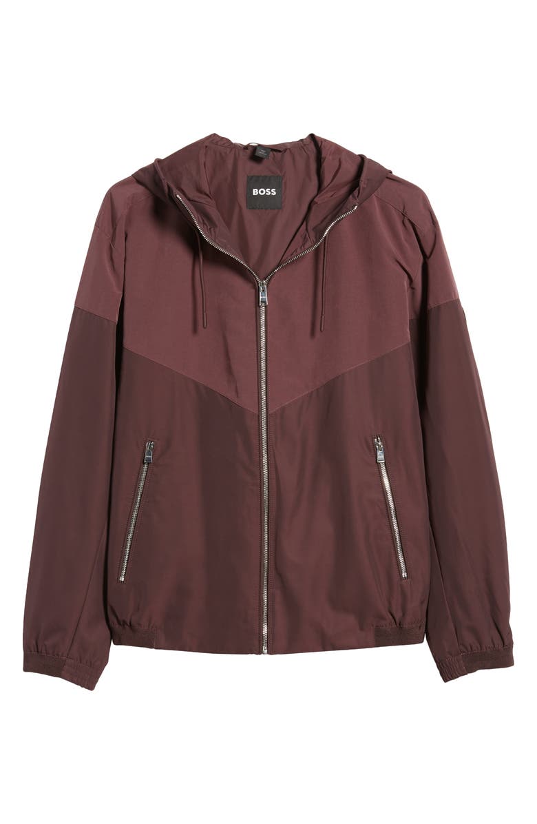 BOSS Cireno Hooded Jacket, Alternate, color, Burgundy