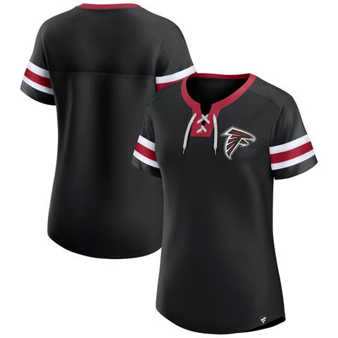Women's Fanatics  Black Atlanta Falcons Lace-Up Bling T-Shirt