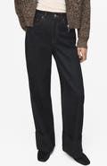 MANGO Rolled Hem Straight Leg Jeans