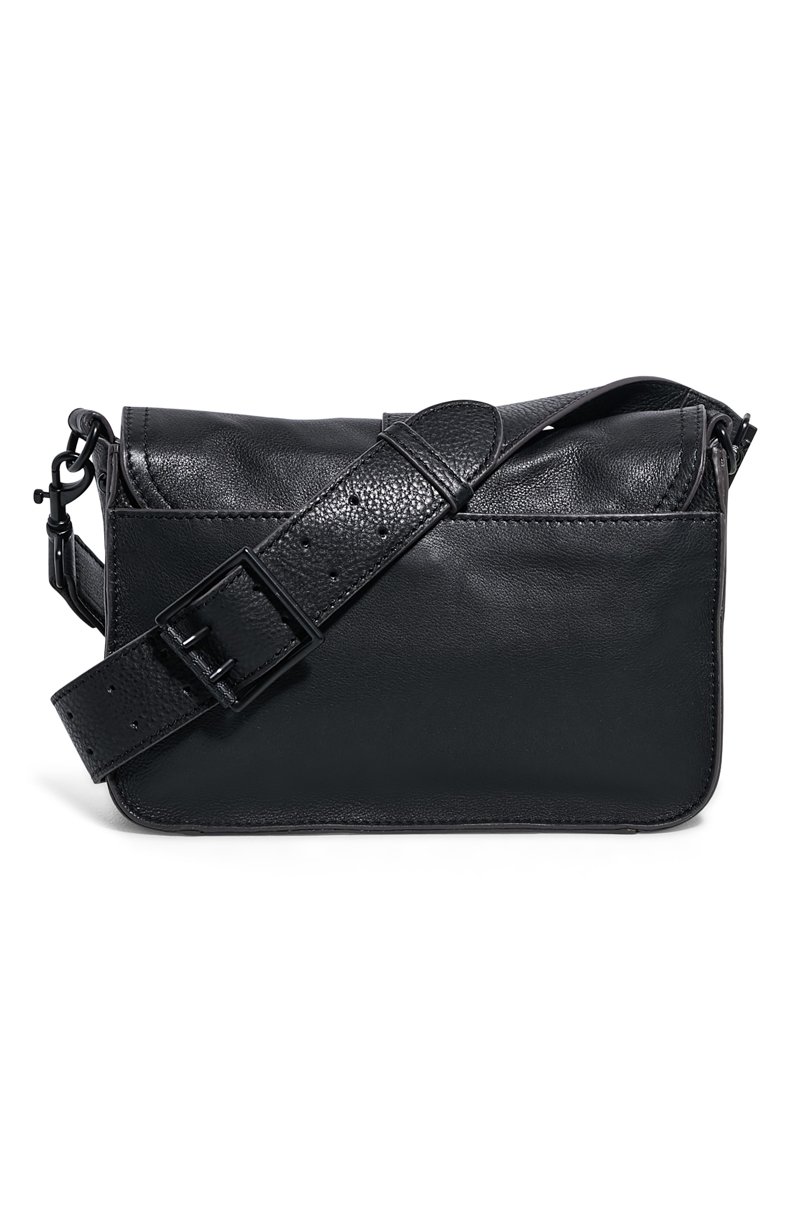 AIMEE Saddle Up Leather Crossbody Bag, Alternate, color, Black