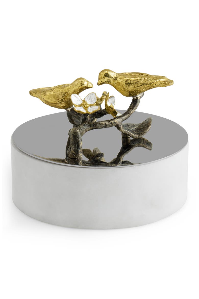 Lovebirds Trinket Box, Main, color, MULTI WHITE