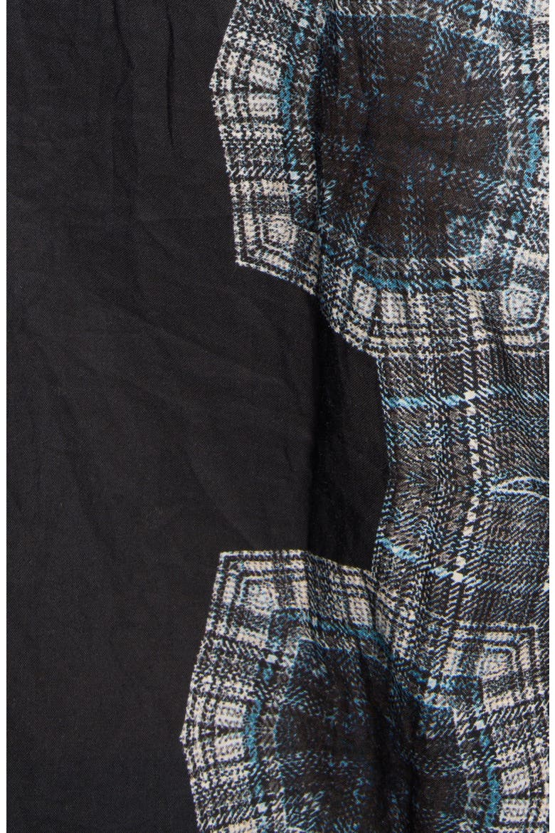 Kaleidoscope Print Short Sleeve Button-Up Shirt, Alternate, color, BLUE