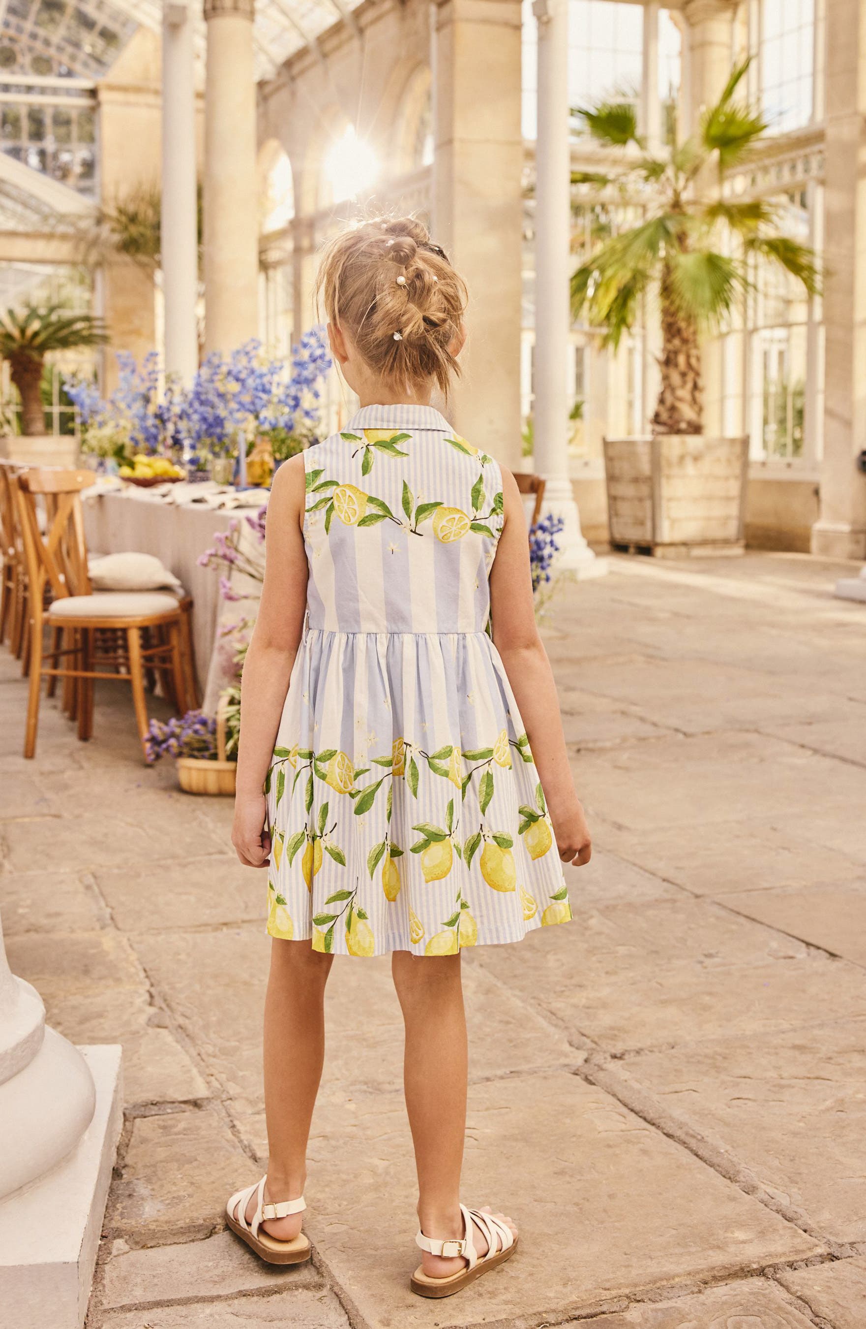 NEXT Stripe Lemon Print Cotton Shirtdress | Nordstrom
