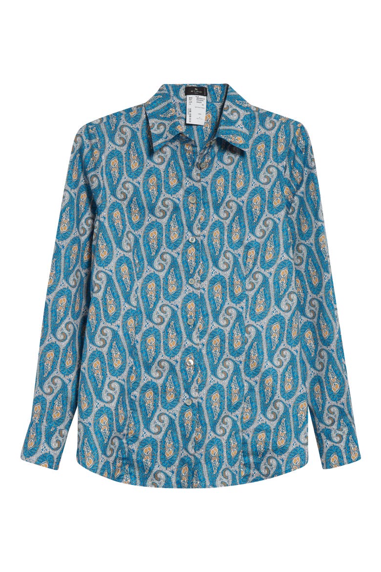 Slim Fit Paisley Stretch Poplin Button-Up Shirt, Alternate, color, PRINT ON WHITE BASE