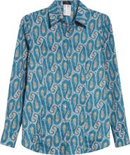 Etro Slim Fit Paisley Stretch Poplin Button-Up Shirt