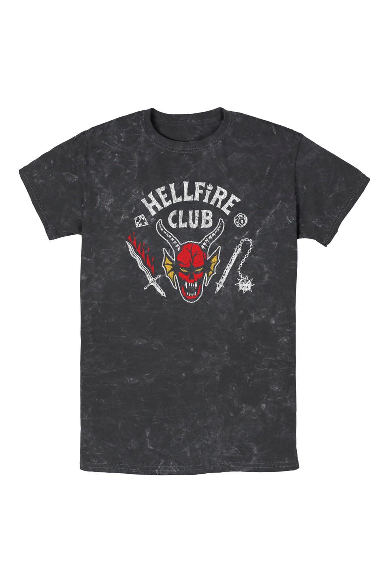 Mens Stranger Things Hellfire Club Costume T Shirt, Main, color, Black