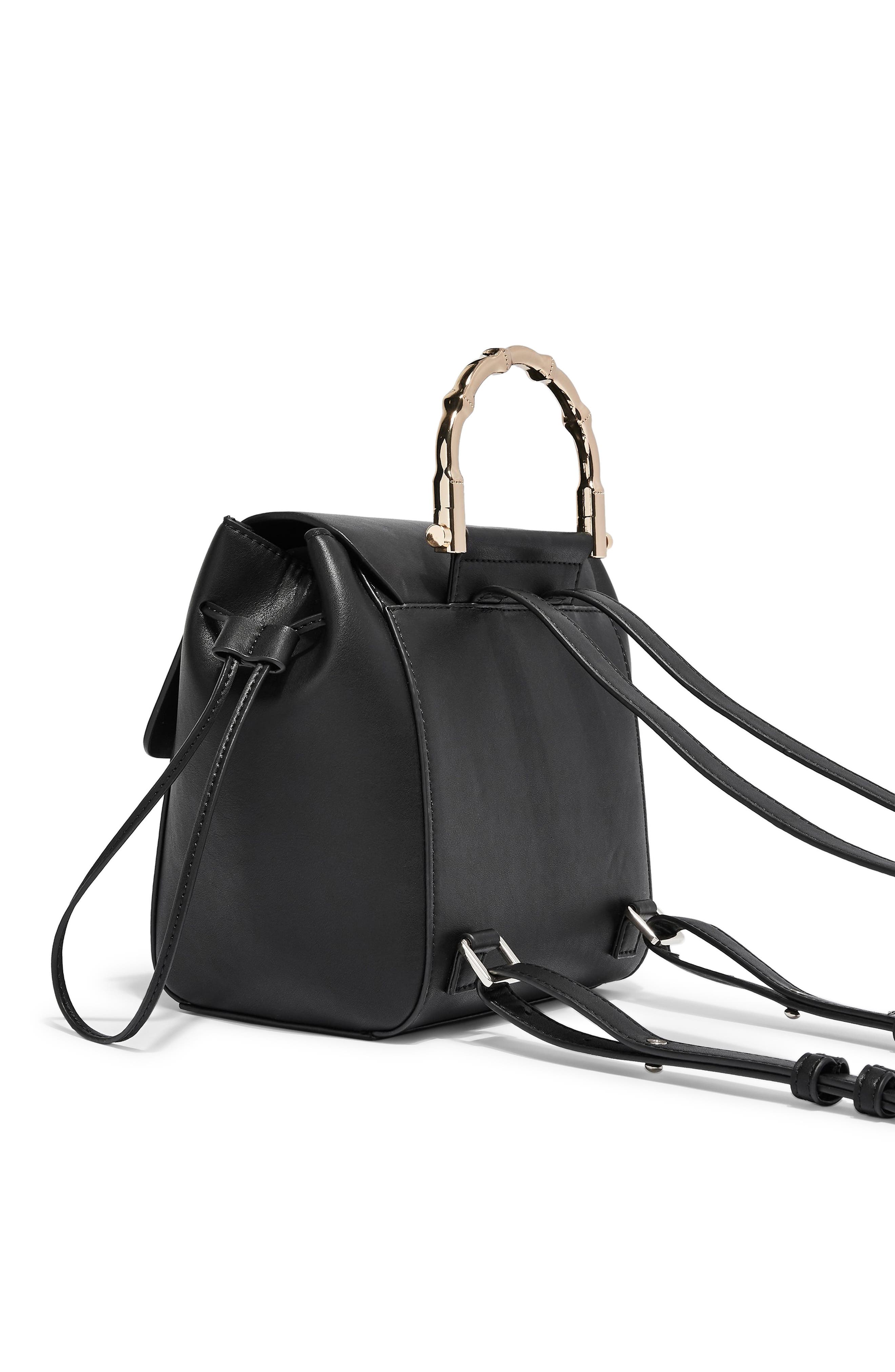 Topshop Black Pebbled Leather Backpack Tote Bag Topshop | Bags | Topshop Betty Black Pebbled Leather Large  main image 2