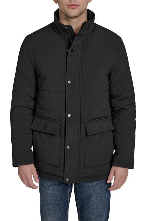 Cole Haan Signature Stretch Crinkle Puffer Jacket In Black