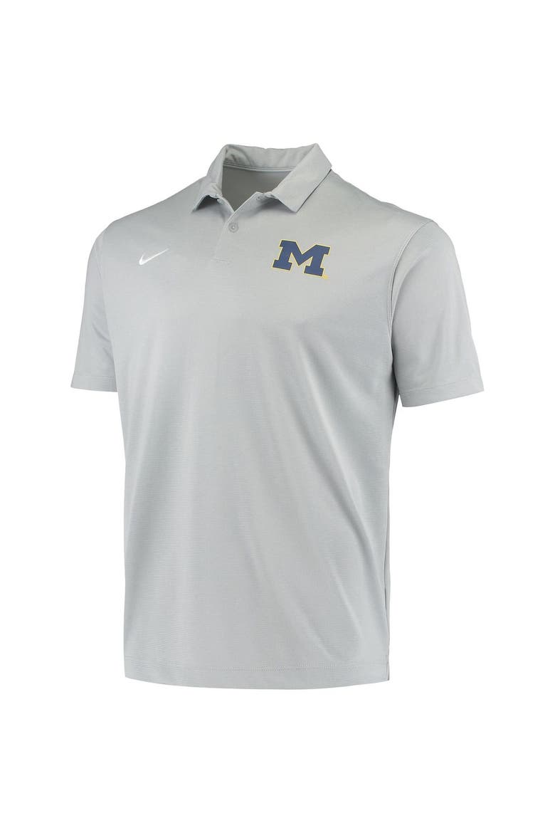 Men's Nike Gray Michigan Wolverines College Performance Polo, Alternate, color, Gray