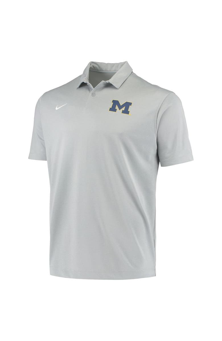 Nike Men's Nike Gray Michigan Wolverines College Performance Polo, Alternate, color,