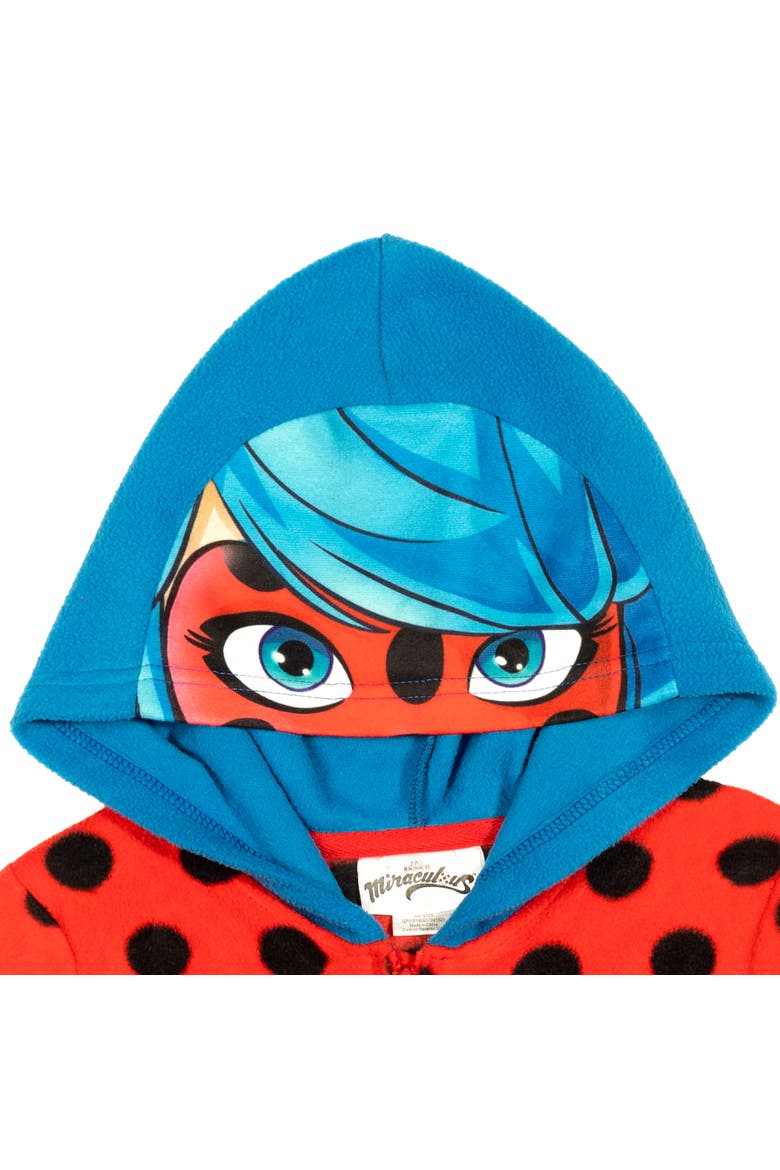 Ladybug Cosplay Fleece One Piece Pajamas, Alternate, color, Ladybug Red