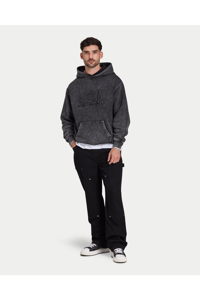 Faded Long Sleeve Oversized Hoodie, Alternate, color, Washed Black
