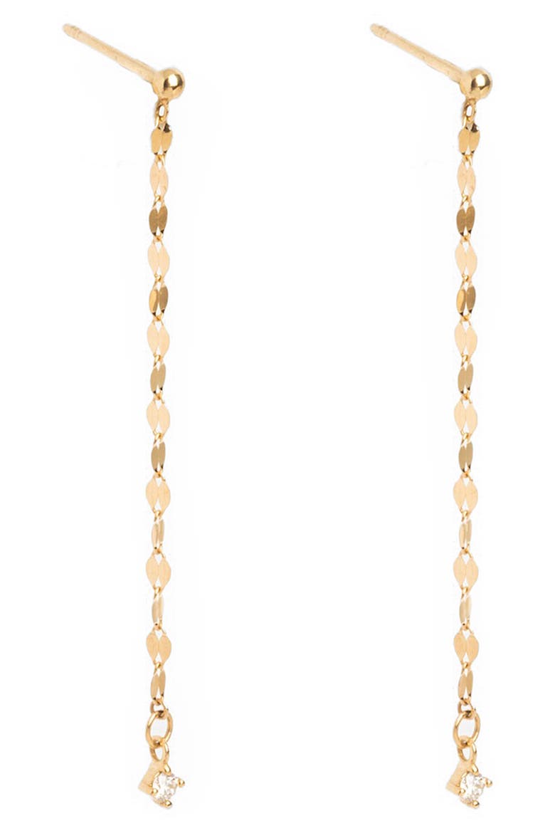 Solid 9K Gold & Diamond Anchored Convertible Linear Drop Earrings, Main, color, GOLD