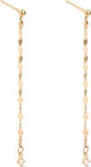 Local Eclectic Solid 9K Gold & Diamond Anchored Convertible Linear Drop Earrings