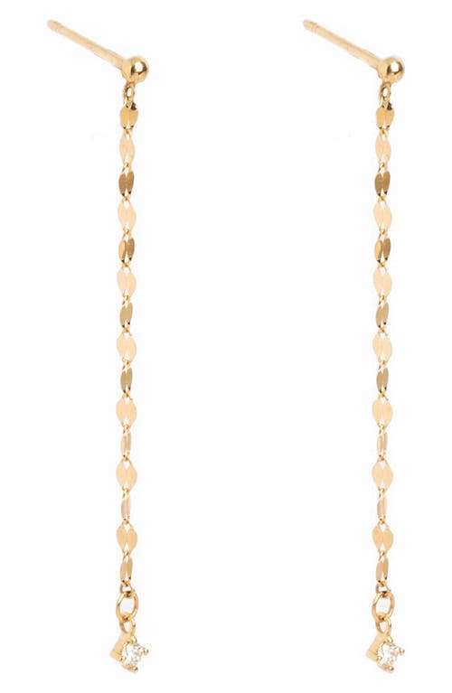 Local Eclectic Diamond Anchored Convertible Linear Drop Earrings In Gold