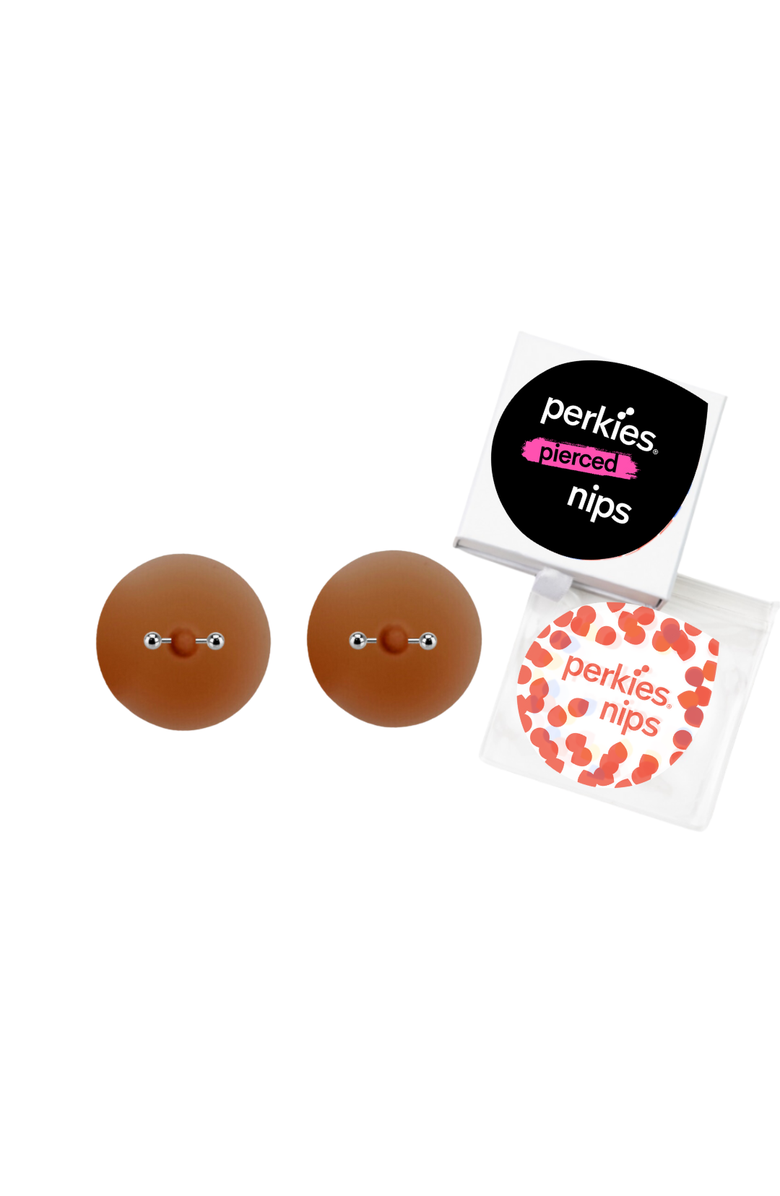 Perkies Pierced Pierced Nips, Main, color, Dark Nude