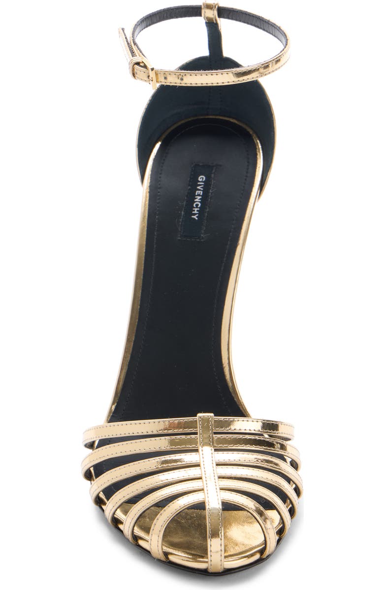 Givenchy Metallic Cage Ankle Strap Sandal, Alternate, color, Metallic Gold