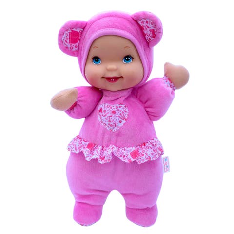 Love Bear Doll Pink Fleece Outfit, 3Mo+