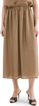 MANGO Gathered A-Line Midi Skirt