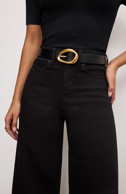 Good American Good Waist Crop Palazzo Jeans In Black001