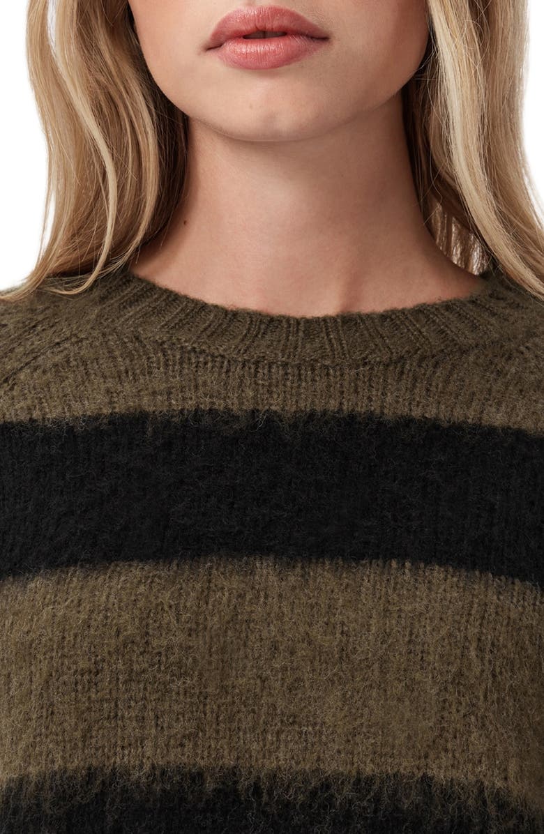 AllSaints Lou Brushed Stripe Sweater, Alternate, color, Black/ Green