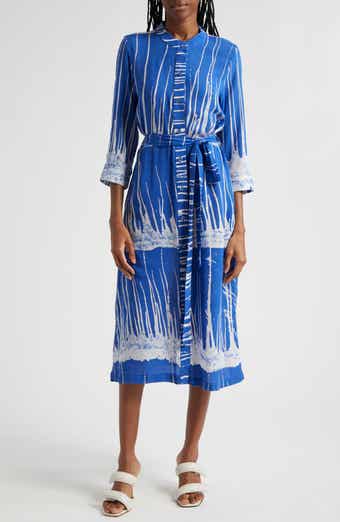 BUSAYO Kola Tie Belt Three-Quarter Sleeve Shirtdress
