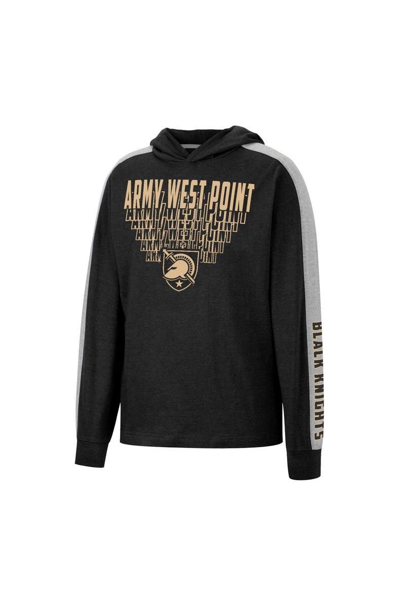 COLOSSEUM Youth Colosseum Heathered Black Army Black Knights Wind Changes Raglan Hoodie T-Shirt, Alternate, color,