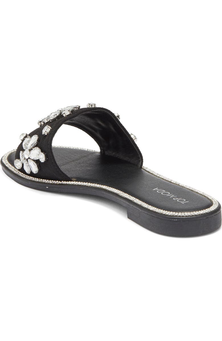 TOP MODA Paz Slide Sandal, Alternate, color, Black Denim