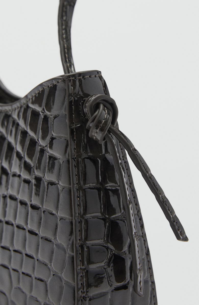 MANGO Croc Embossed Faux Leather Shoulder Bag, Alternate, color,