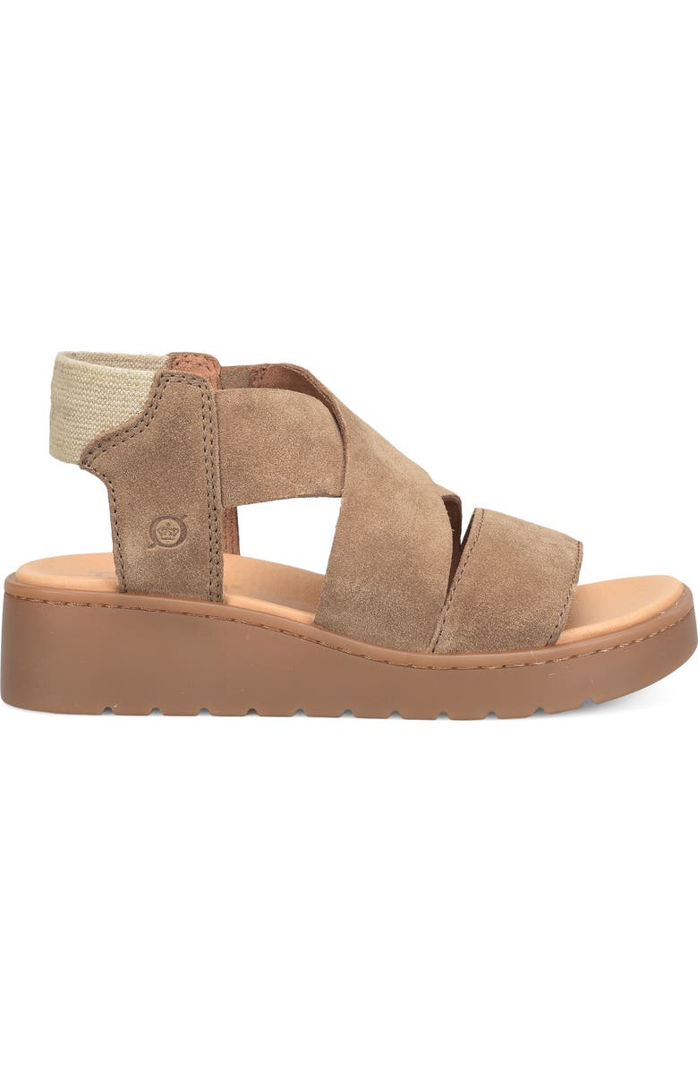 Børn Kirby Wedge Sandal, Alternate, color, Taupe Distressed