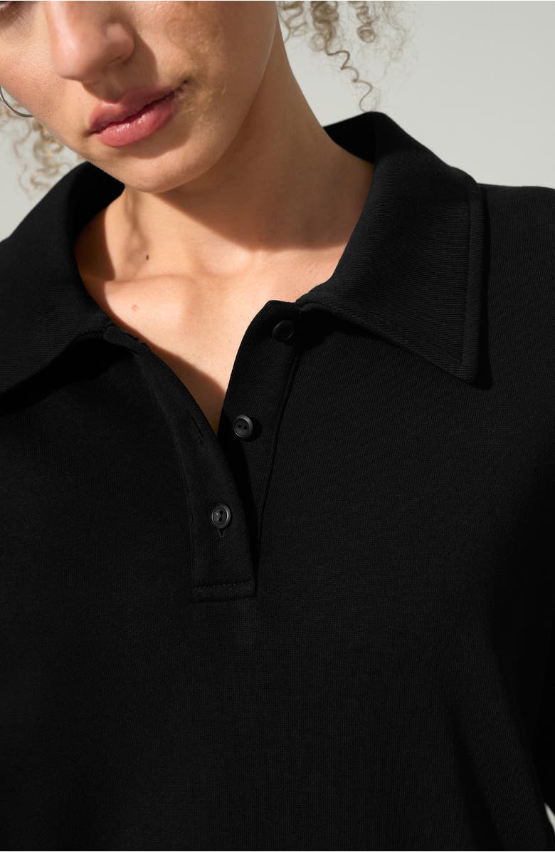 Lilysilk SILKERRY Oversized Heirloom '89 Polo Collar Sweatshirt, Alternate, color, Black