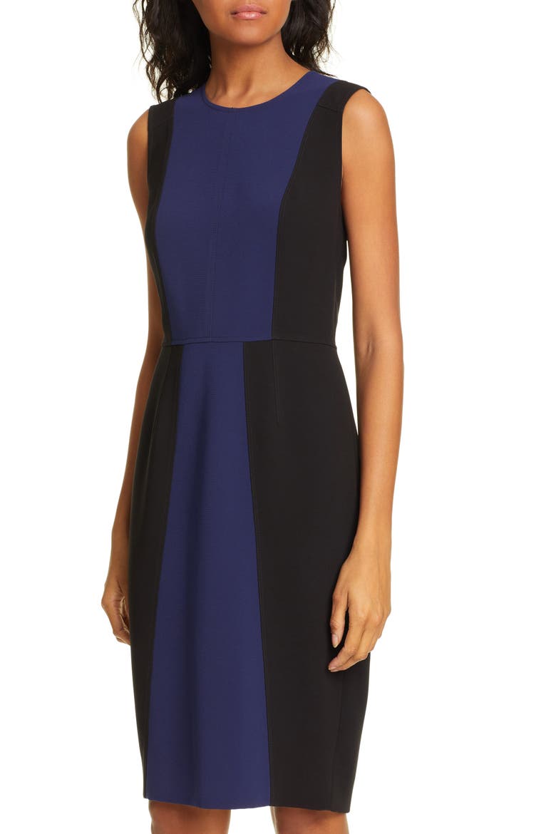 Calliope Sheath Dress, Alternate, color, NAVY/ BLACK