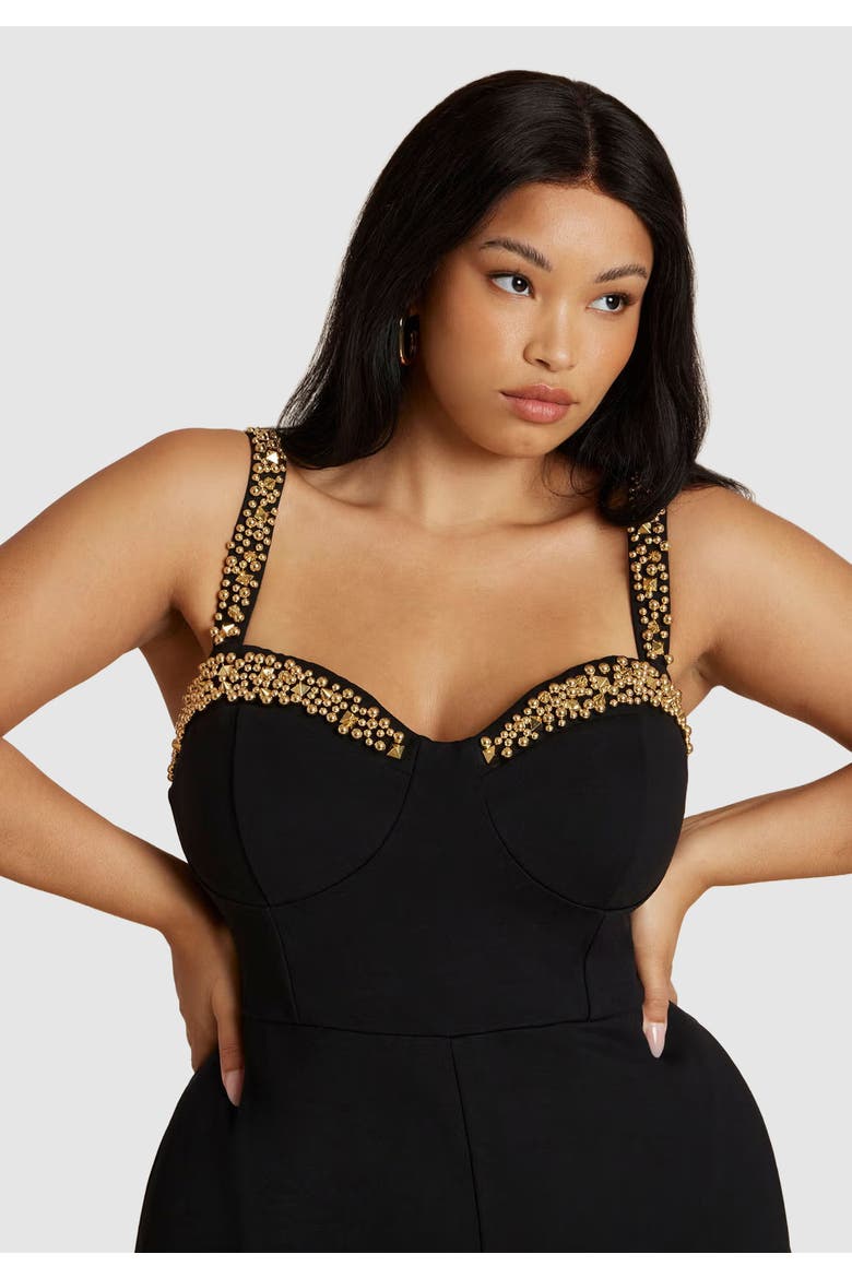 Metal Drama Jumpsuit, Alternate, color, BLACK ONYX
