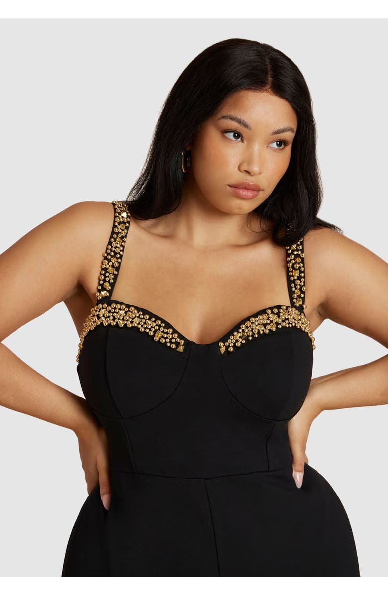 ELOQUII Metal Drama Jumpsuit, Alternate, color, Black Onyx