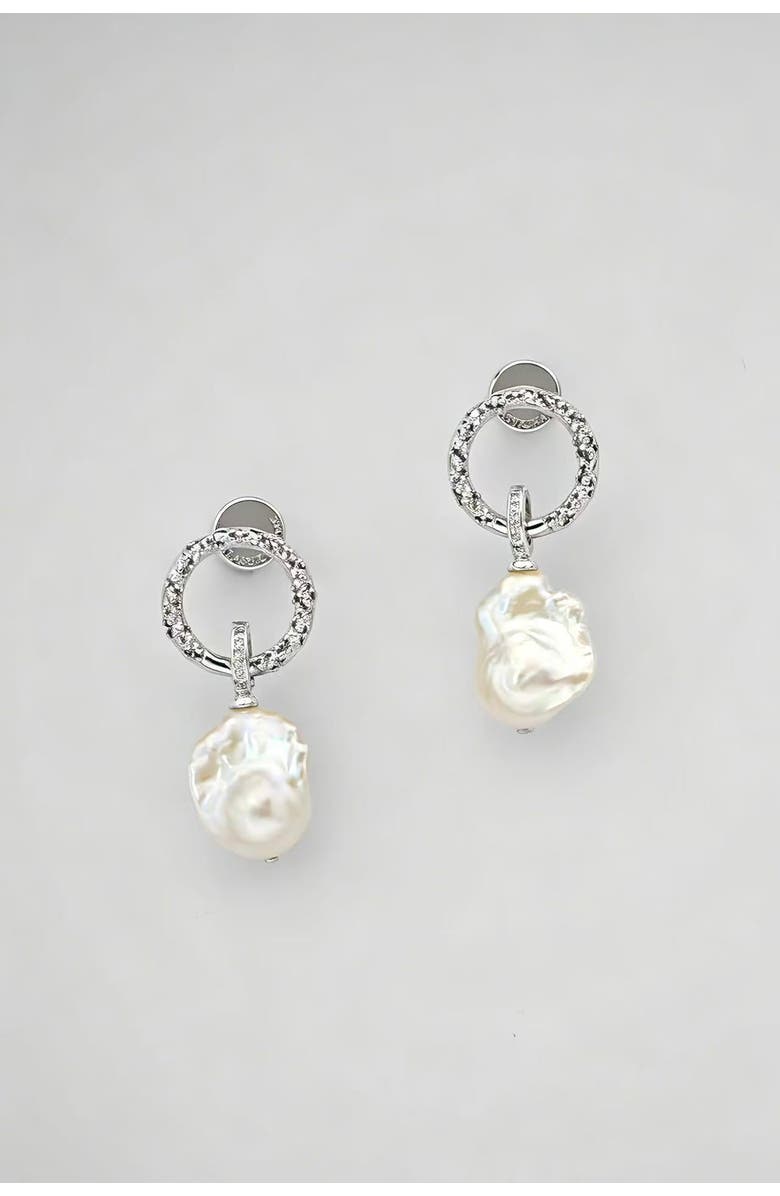 Classicharms Nina Baroque Pearl Drop Earrings, Alternate, color, Silver