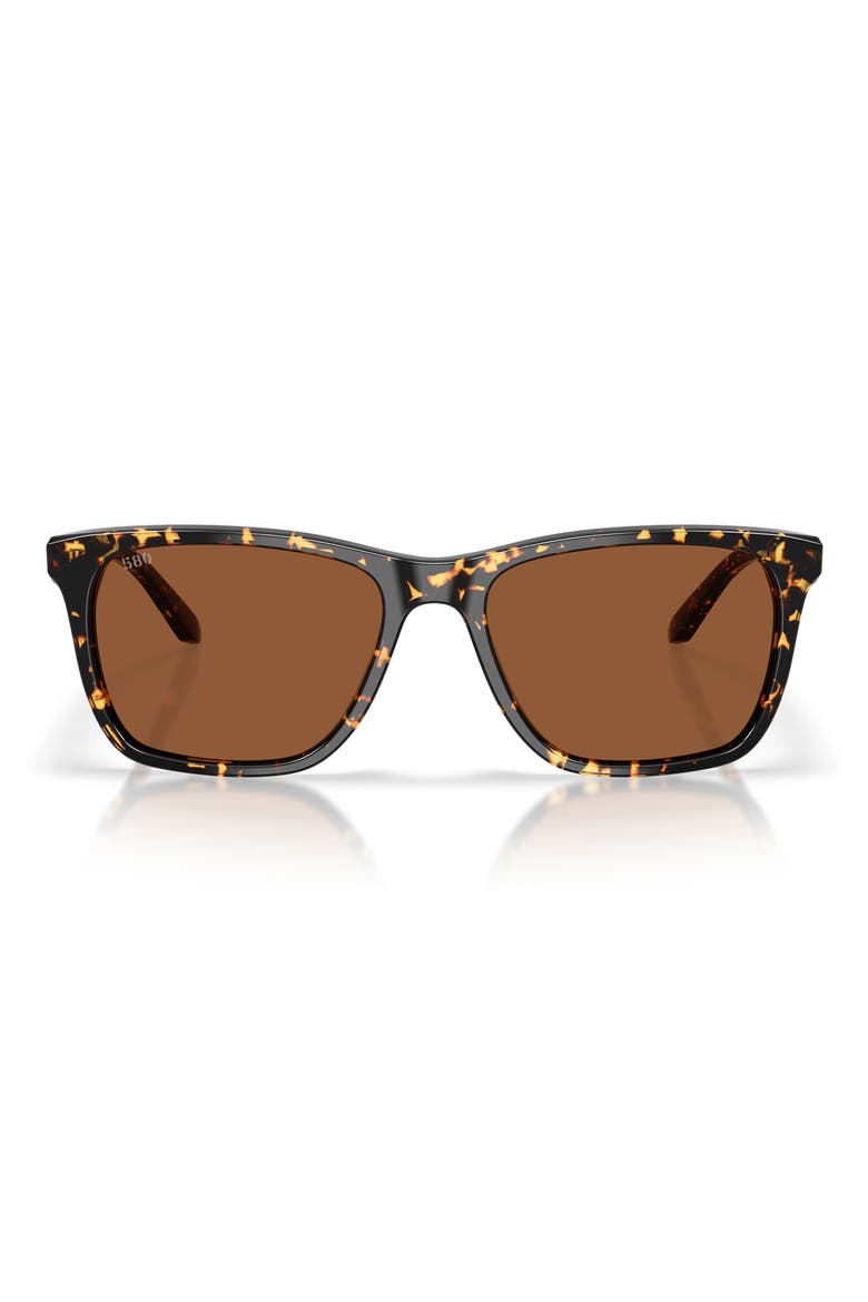 Gravels 57mm Polarized Square Sunglasses, Main, color, TORTOISE / COPPER 580G