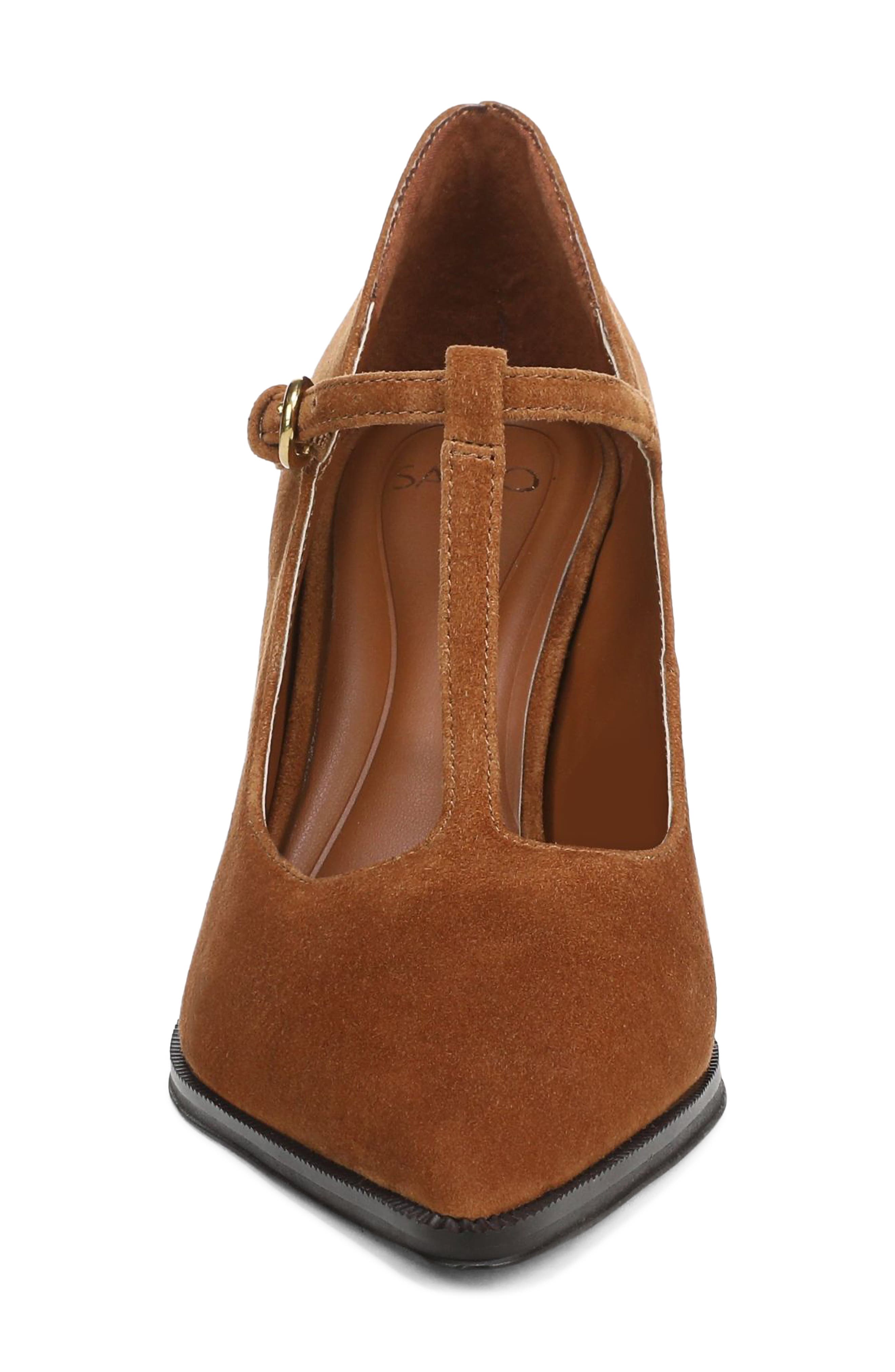 SARTO by Franco Sarto Atley T-Strap Pointed Toe Pump, Alternate, color, Saddle Brown