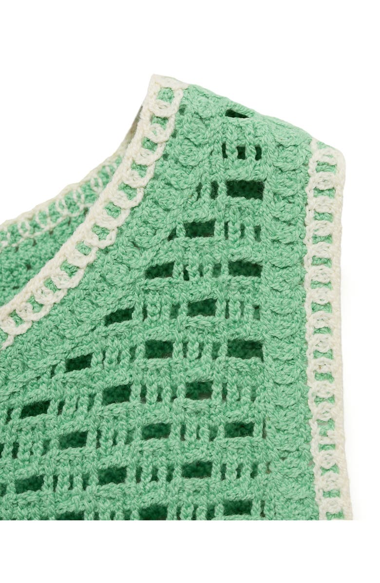 MANGO Floral Scallop Crochet Tank, Alternate, color, Pastel Green