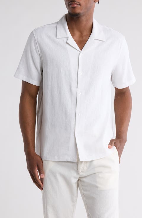 Linen Blend Camp Shirt